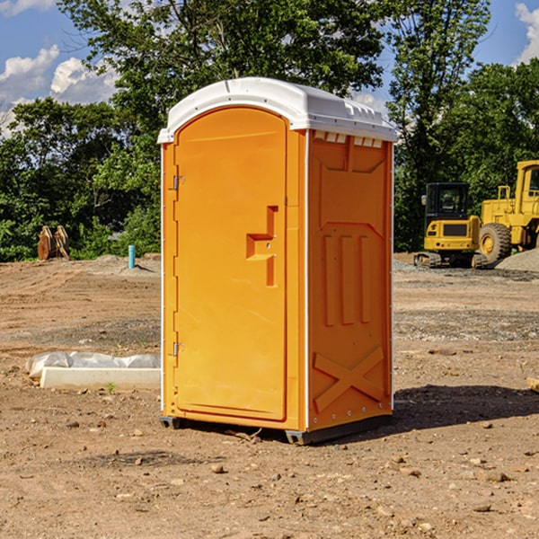 can i customize the exterior of the porta potties with my event logo or branding in Holcomb